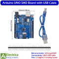 Arduino UNO R3 SMD Edition with USB Cable | ATmega328P Microcontroller Development Board for Robotics, IoT & DIY Projects by Electrica. 