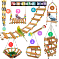 Parrot Toys, Bird Toys, Cage Accessories for Birds – 8-in-1 Bird Toys Set with Parrot Swing, Parrot Ladder, Bird Toys for Parrot, Bird Toys Pack, Bird Toys Wooden Ladder, Parrot Swing Ladder for Budgies, Lovebirds, Cockatiels, Finches. 