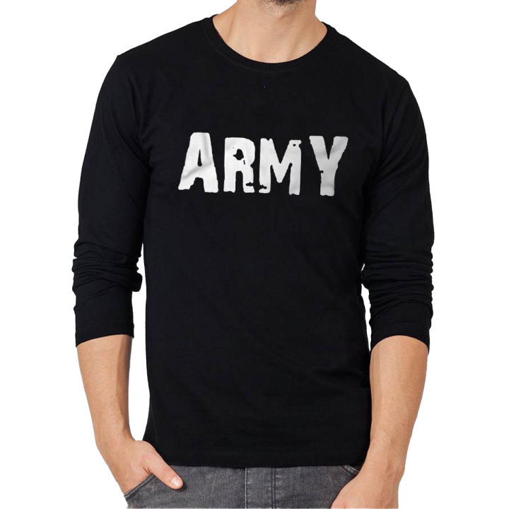 "ARMY" ROUND NECK FULL SLEEVES PRINTED T-Shirt