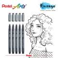 Pentel Pointliner S20P Technical Drawing Drafting Sketching Pen [Set of 5] (0.05/0.1/0.3/0.5/0.8MM). 