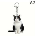 1pcBlack And White Cat Keychain, 2D Acrylic Cat Pendant,Double-Sided Design, Animal Key Ring Charm For Backpacks & Gifts LUKE. 
