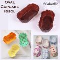 96PCs Oval Eclair Cup Cake Muffin Paper Liner Baking Cups Disposable , Bread Thick Baking Paper Cup Baking Cup Long Bread paper cup bread paper cup roti Boat-Shaped round - Multicolor. 