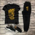 TRACKSUIT - Black Summer Printed Tracksuit For Men & Boys - Soft and Comfortable Fabric T Shirt & Trouser Printed Tracksuit. 