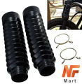 Universal Motorcycle Front Fork Boots Gators Covers Rubber For Honda, Yamaha, Suzuki All Bikes Universal (SHOCKS ABSORBER) High Quality. 