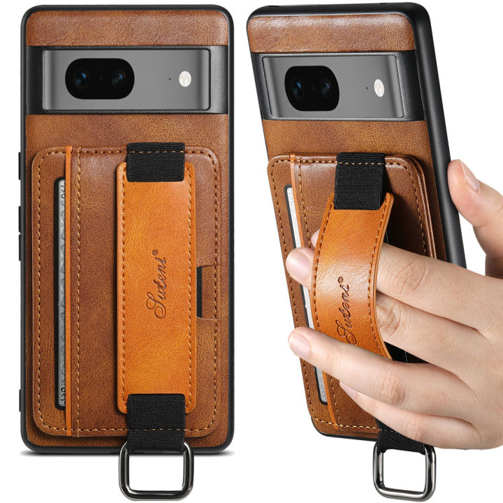 Applicable to Google 8 Card Phone Case Google7a Bracket Rear Cover Wrist Strap iPhone14 Color Matching Protective Sleeve