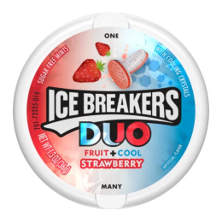 SUGAR FREE ICE BREAKERS DUO Strawberry Mints ( USA) (hALLAL)