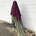 Islamic 4 Layers Full Long Saudi Niqab Hijab Burqa Arab Veil Muslim Wrap Head Scarf Women Eid Prayer Headwear Amira Khimar. 