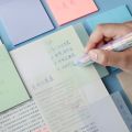 【NEW】 Transparent Sticky Note Pads Waterproof Self-Adhesive Memo Notepad School Office Supplies Stationery. 