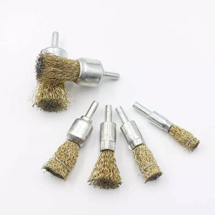 Wire Brush Drill Rod Rust Removal Polishing Wheel Wire Wheel Brushes Cup Rust Rotiary Copper-plated Steel Wire Brush Tool