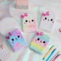 Diary Book 80 Pages Smooth Writing Plush Cartoon Animal Daily Planner Tie-Dye Design Diary Notebook. 
