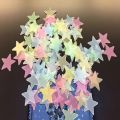 Pvc Stars Glow Stickers Luminous In Dark Night Fluorescent Wall Art 3D Home Decals For Kids Room Ceiling Switch Decoration. 