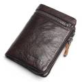 Leather Mens Wallets Brand Logo Zipper Design Short Men Purse Male Clutch With Card Holder Coins Purses Wallet. 