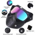 Face Helmet Mask & Goggles | Fog-Proof Warm Full Face Shield for Motorcycle Riding | Stylish Bike Rider Glasses. 