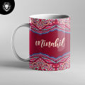 Customize Coffee , Tea Mug with your Name Mandala Design 06. 