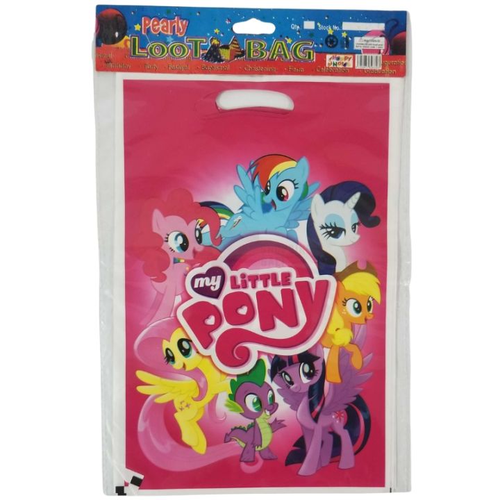 My Little Pony Goody Bags - 10 x 6 Inch - Gift Bags - My Little Pony Theme - Pink - Girls - Pack Of 10