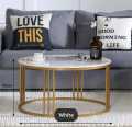 Decorniture- Center Table Set For Drawing Room Nesting Coffee Table Cocktail Tables With iron Base and Wooden Top, customization. 