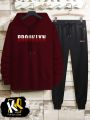 New Fashion Men's Hooded tracksuit For Men Winter Printed Hoddie with Trouser Set For Men's Tracksuit. 