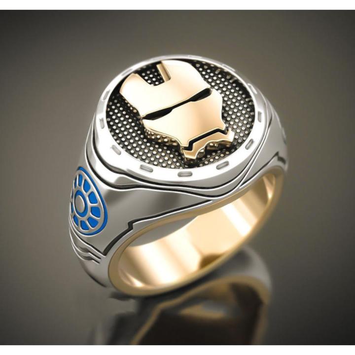 Delicate Iron Man Avatar Men's Ring 925 Silver Ring Power Punk Style Men's Ring Silver Plate Ring Men Ring