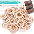 ZOROOM 25 Pcs Natural Wood Rings 70mm Unfinished Macrame Wooden Ring Wood Circles for DIY Craft Ring Pendant Jewelry Making. 