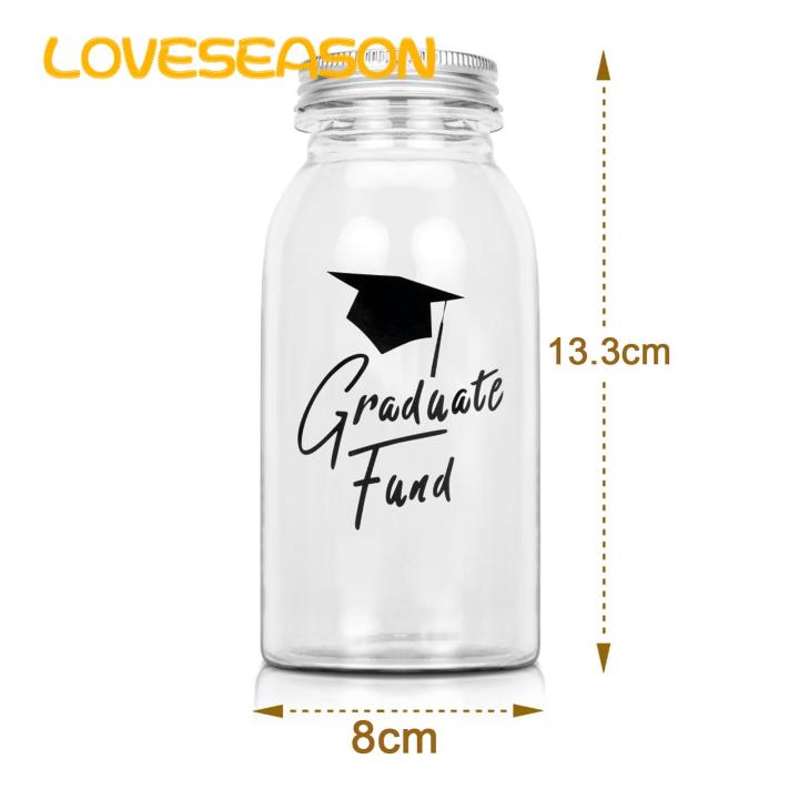 Graduation Memory Jar Graduation Money Jar Kit Transparent Congrats College High School Hat Cash Bottle Decoration Party Supplies Diy Centerpieces Graduation Jar Gift