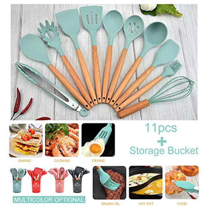 Silicone 12 Piece Kitchen Utensil Set - Multicolor