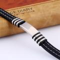 Fashion Titanium Steel Wristband Silicone Bracelet Cool Bangle Men Jewelry Gift. 