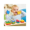 wooden Geometric Shape Sorter | Geometric Intelligence Wooden Puzzles | Teaching Geometric Shape | Cognitive Matching Toys colorful For Kids. 