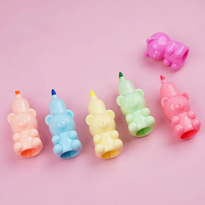 %E3%80%90HOT%E3%80%91%20Kawaii%205%20Colors%20Little%20Bear%20Fluorescent%20Marker%20Pen%20Set%20Highlighter%20Pens%20Painting%20Highlight%20Mark%20Cute%20Stationery%20School%20Supplies%20-%20Image%203