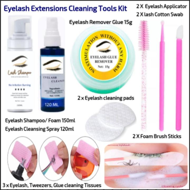 Eyelash Extension Cleaning Tool Kit Solution MultiPurpose Cleaning Spray and Foam with Cleaning Tools