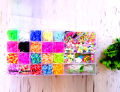 Colorful Rubber Loom Bands, Creative Mega Rubber Bands Refill Kit Jewelry Necklace Bracelet Making Kit Clips Hooks Tool for Girls Art DIY Craft. 