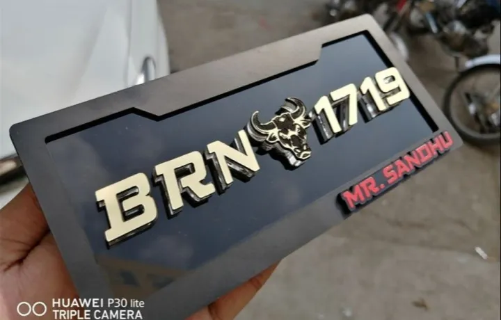 Bike back Number plate Fancy number plate Customized number plate back Daraz.pk