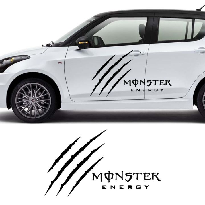 Car Side Door Stickers Monster Energy Scratch Sticker - Both Sides