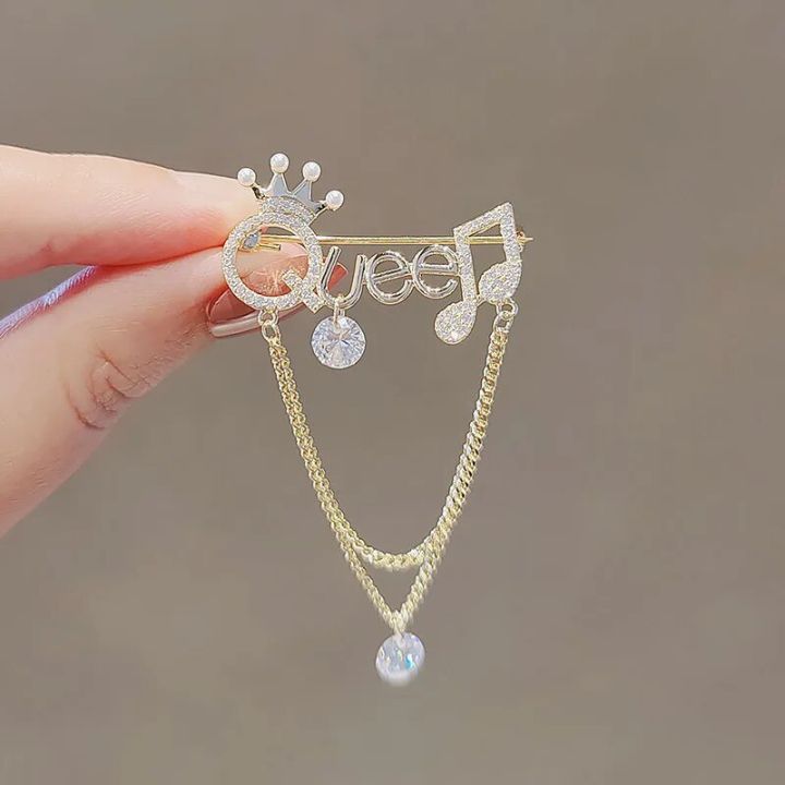 Fashion Queen Brooch For Women Luxury Zircon Crystal Clothing Accessories Jewelry Wholesale
