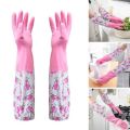 Reusable Rubber Latex Hand Gloves For Kitchen Long Sleeves Safety Kitchen Gloves Wet and Dry Glove Set. 