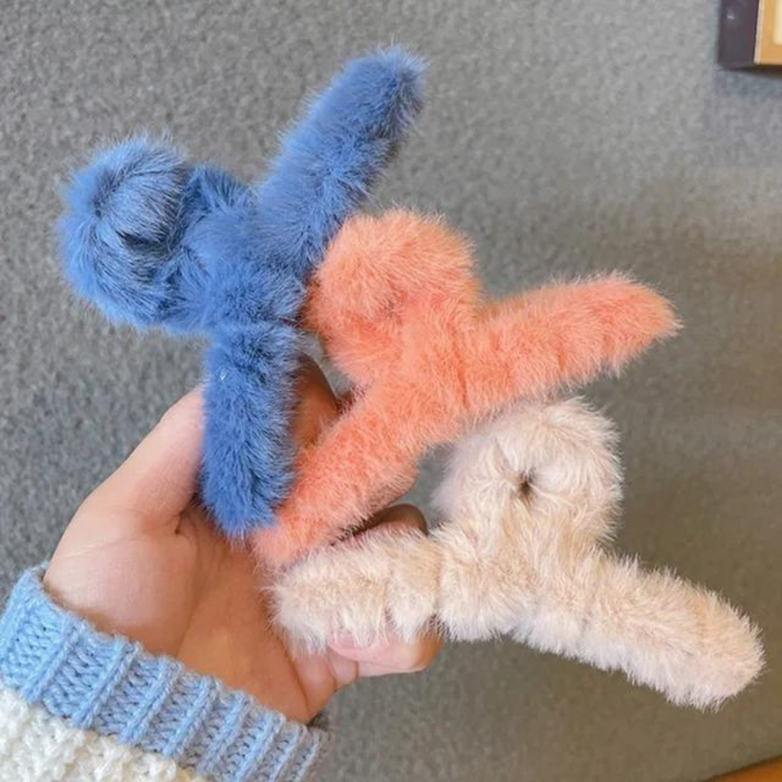 Plush Hair Clip for Women Girls | Korean Style Plush Hair Clips for Women Girls