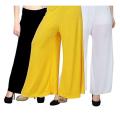Pack of 3 Palazzo Pajamas - Yellow, White and Black. 