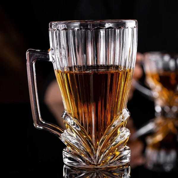 Premium Glass Beer Mugs/Beer Glasses  250ml- Set of 6, Transparent
