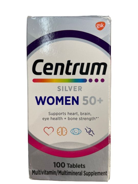 Centrum Silver Women 50+ Multivitamin Tablets – For Strong Bones, Heart & Immunity – 100 Tablets
