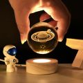 3D Galaxy Space Crystal Ball Night Light with Stand. 