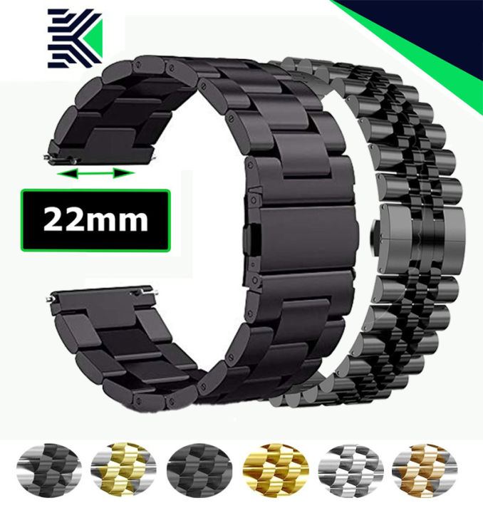 22mm Stainless Steel Metal Chain (Solid 85gms) Strap for Samsung Galaxy Watch 3 45mm / S4 46mm with Pins 22mm