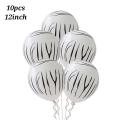 Pack of 10Pcs White Zebra Print Latex Balloons For Jungle / Safari / Wild One Theme Birthday Party Decoration and Celebration. 