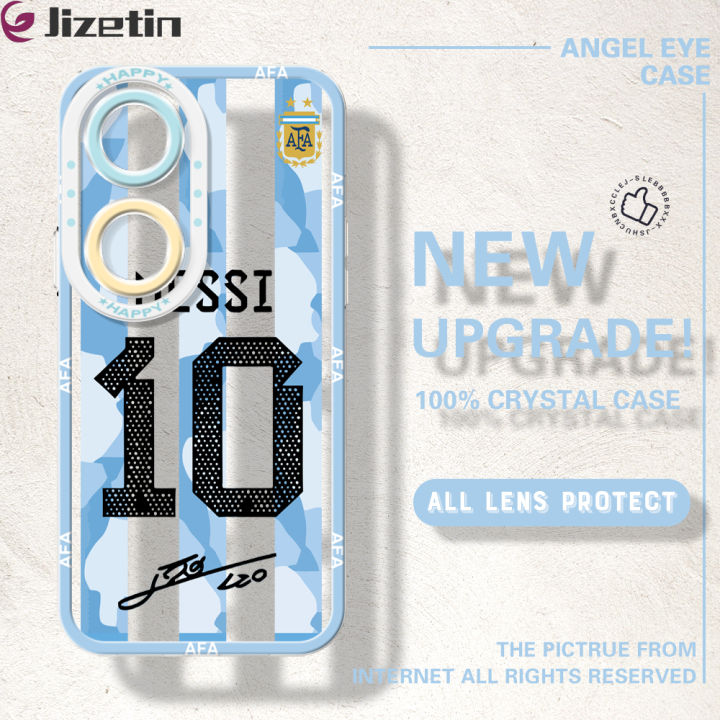 Jizetin for Honor X7b Back Cover Crystal Transparent Football Star For Boys Soft Full Camera Cover Protection Phone Cases