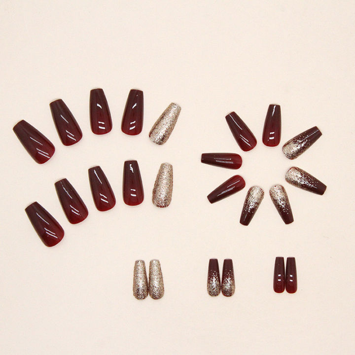 24Pcs%20Long%20Red%20Fake%20Nails%20Gold%20False%20Nails%20Wearable%20Artificial%20Nails%20with%20Glue%20for%20Women%20Girl%20-%20Image%204