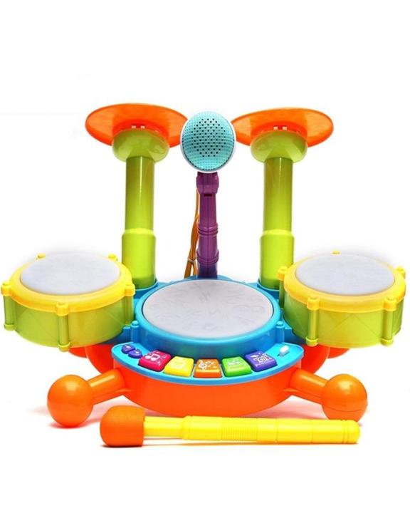 Drum%20Set%20With%20Mic/Drumstick%20For%20Kids%20-%20Image%202