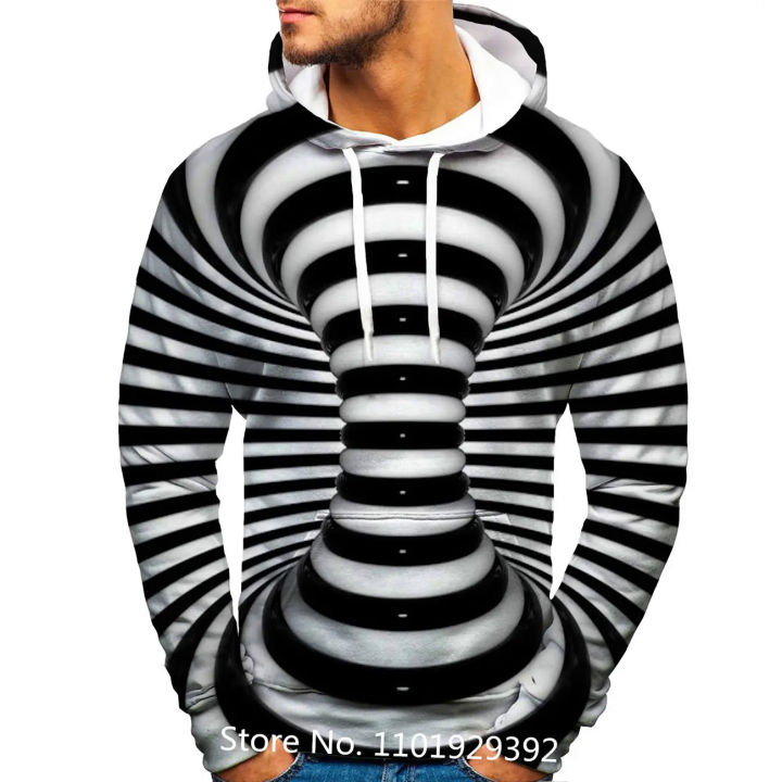 Cool Fashion Hoodies Abstract Vertigo Hypnosis 3D All Printed Men's Sweater Unisex Sweater Casual Jacket