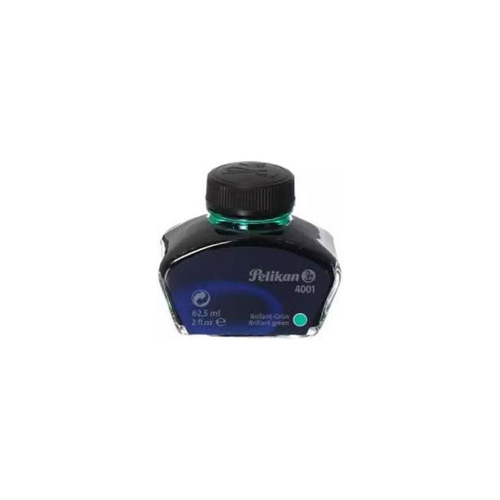 Pelikan 4001 Fountain Pen Ink Brilliant Green 62.5 ml , Bottled Ink for Fountain Pen  Made In Germany