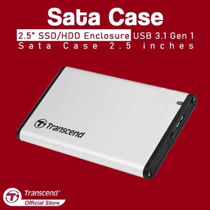 Transcend 2.5” SSD/HDD Enclosure USB 3.1 Gen 1 Sata Case 2.5 inches