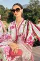 M.B Luxury Lawn 3-Piece Unstitched Suit – Elegant Floral Design. 