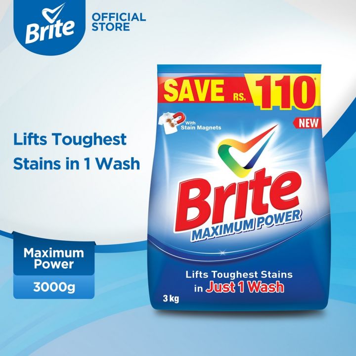 Brite Maximum Power 3kg - Detergent Washing Powder