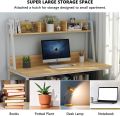47 Inches Space Saving Writing Study Table Home Office Desk PC Laptop Table Computer Desk with Hutch & Bottom Bookshelf. 